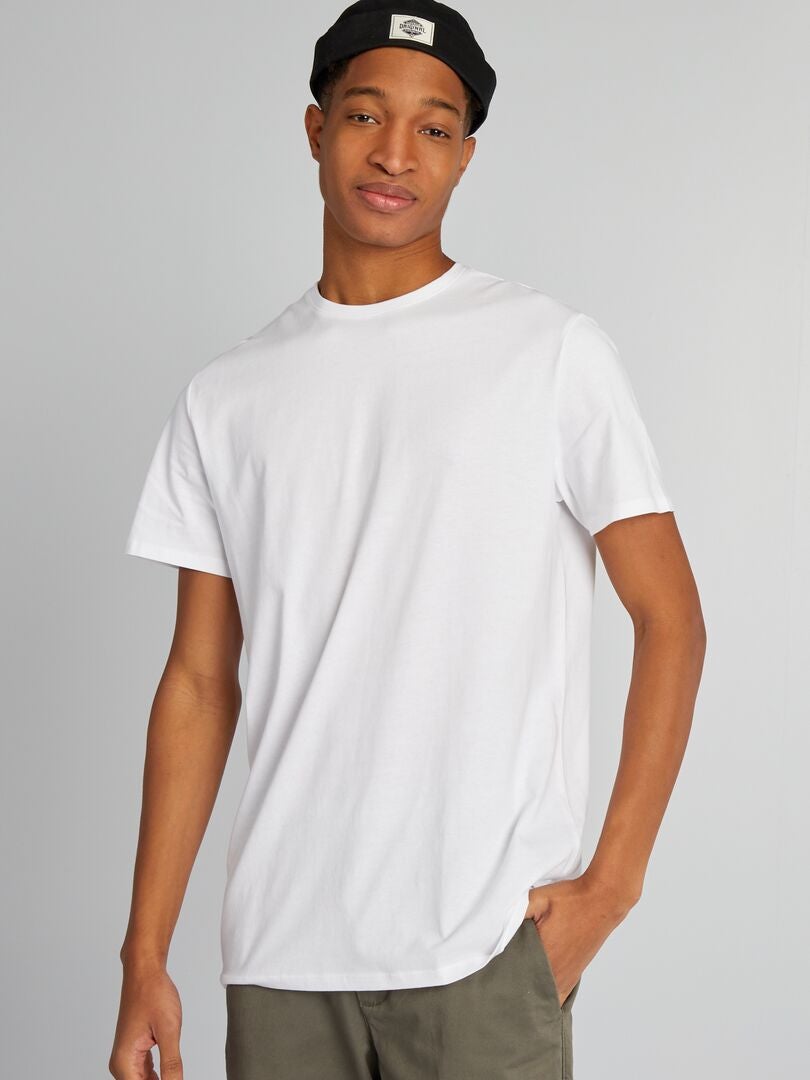 T-shirt puro cotone +190cm bianco - Kiabi
