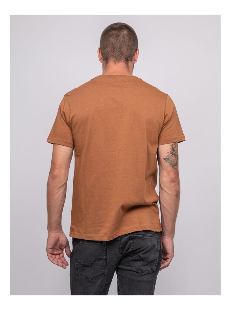 T-shirt puro cotone con motivo JACKHORN Marrone caramello - Kiabi