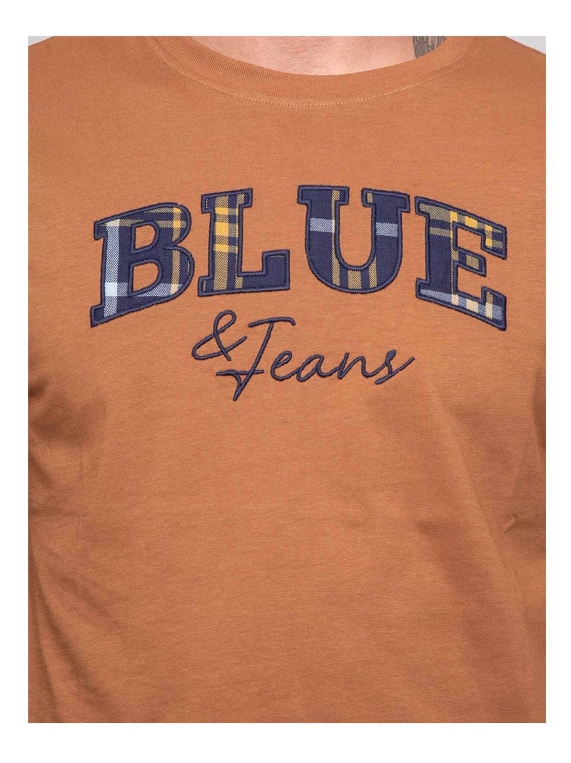 T-shirt puro cotone con motivo JACKHORN Marrone caramello - Kiabi