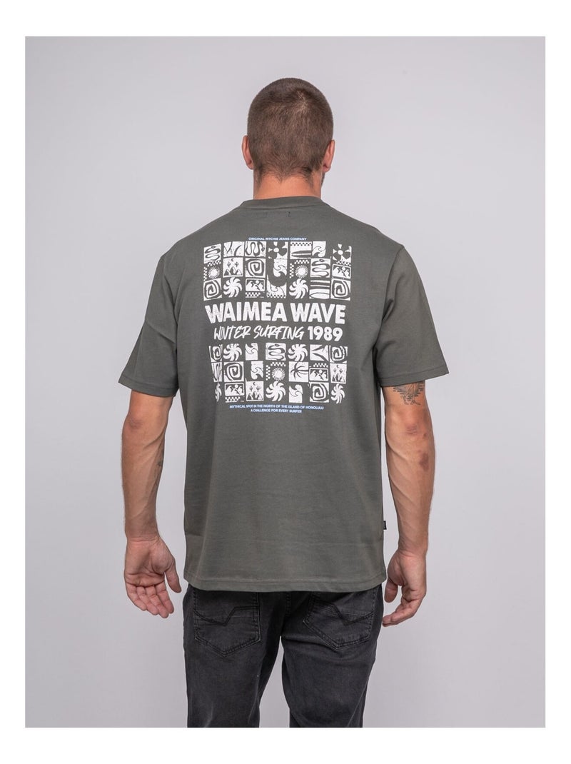 T-shirt puro cotone con motivo JARGNOL Cachi - Kiabi