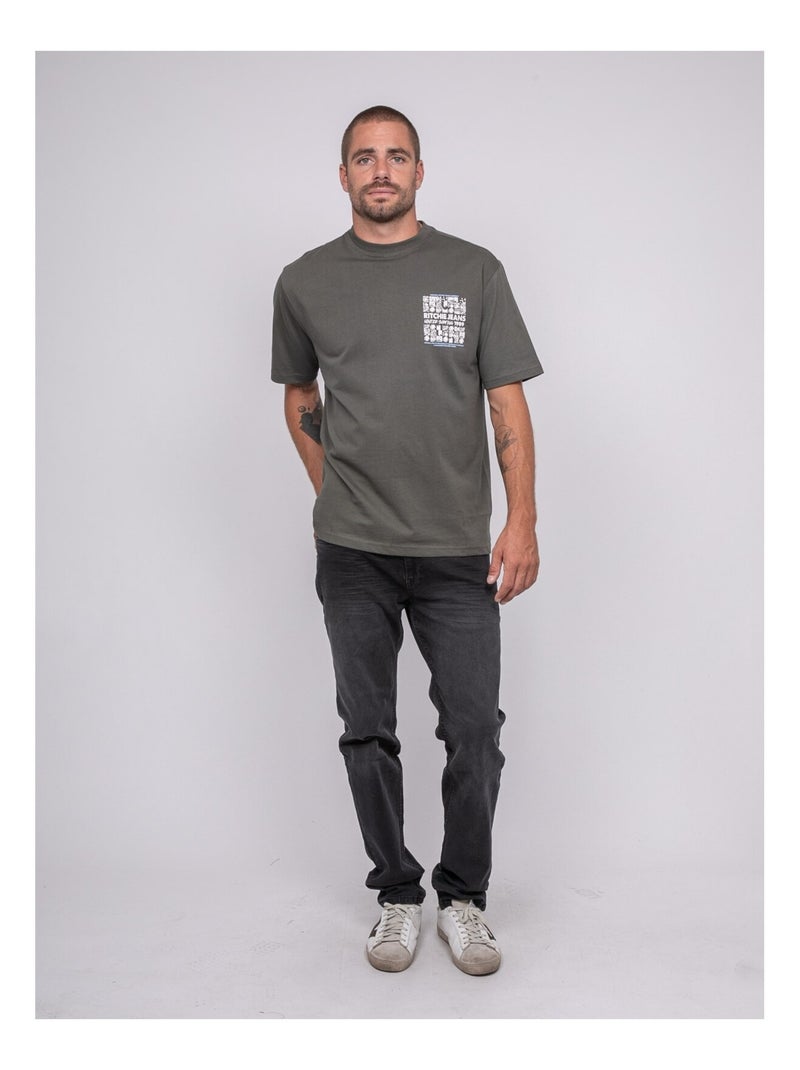 T-shirt puro cotone con motivo JARGNOL Cachi - Kiabi