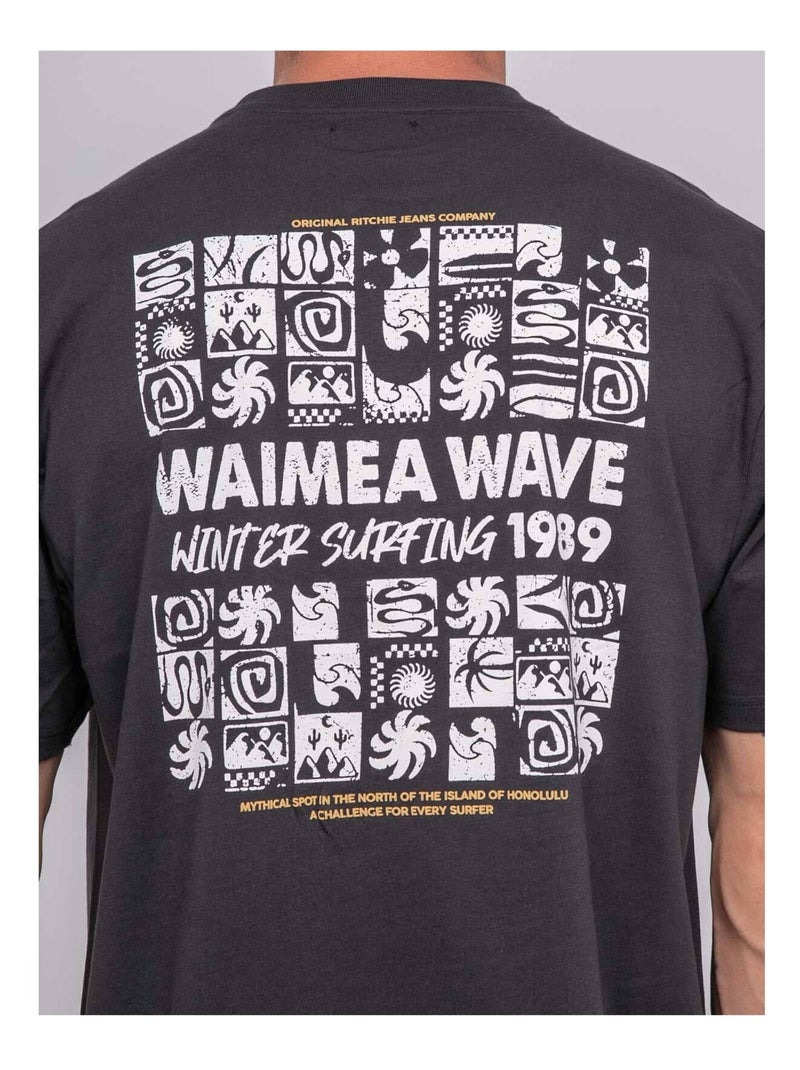 T-shirt puro cotone con motivo JARGNOL Grigio - Kiabi