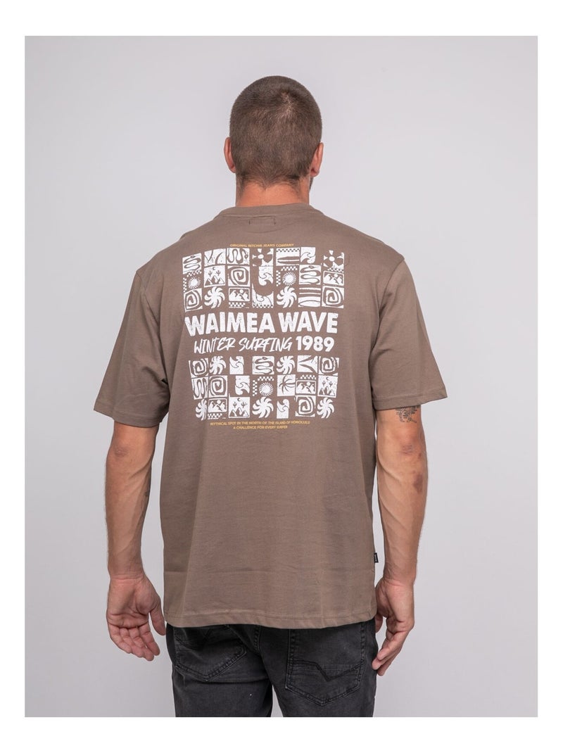 T-shirt puro cotone con motivo JARGNOL Marrone - Kiabi