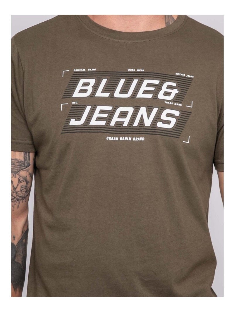 T-shirt puro cotone con motivo JORDIPAL Cachi - Kiabi