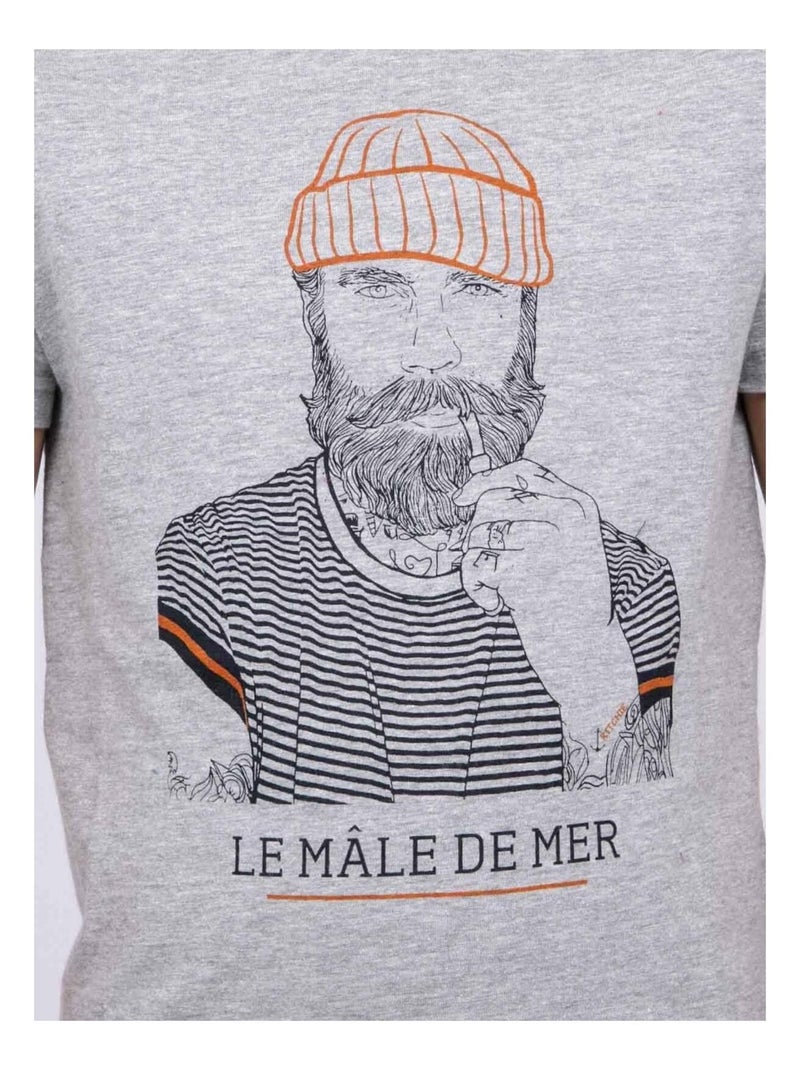 T-shirt puro cotone JAPING-J Grigio melangiato - Kiabi