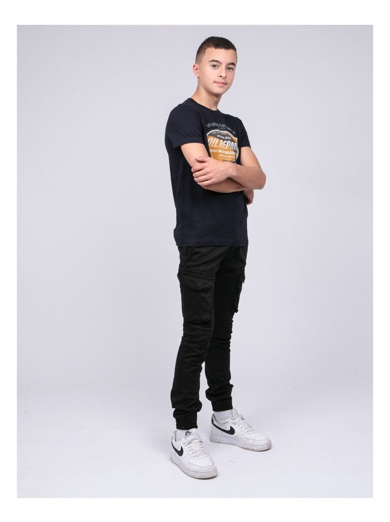 T-shirt puro cotone JOCTURNE-J Blu marino - Kiabi