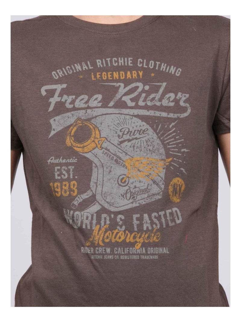 T-shirt puro cotone JORDY-J Cachi - Kiabi