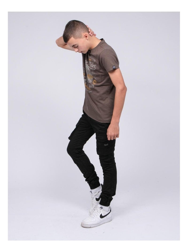 T-shirt puro cotone JORDY-J Cachi - Kiabi