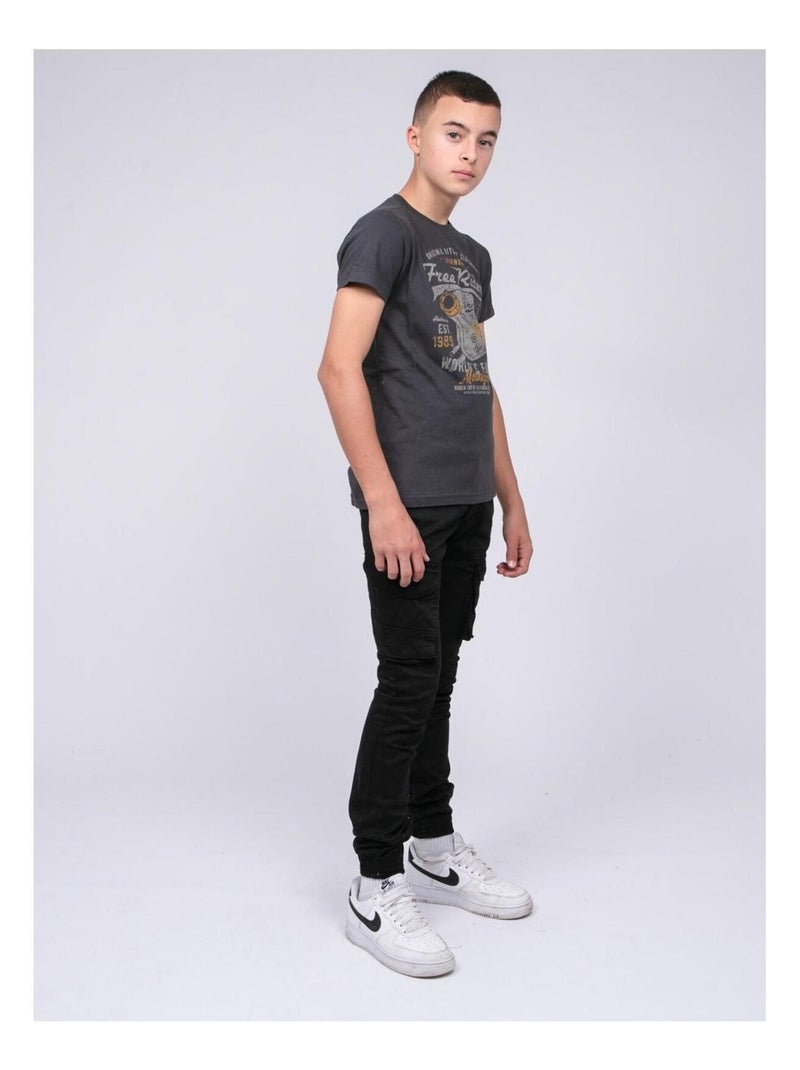 T-shirt puro cotone JORDY-J Grigio scuro - Kiabi