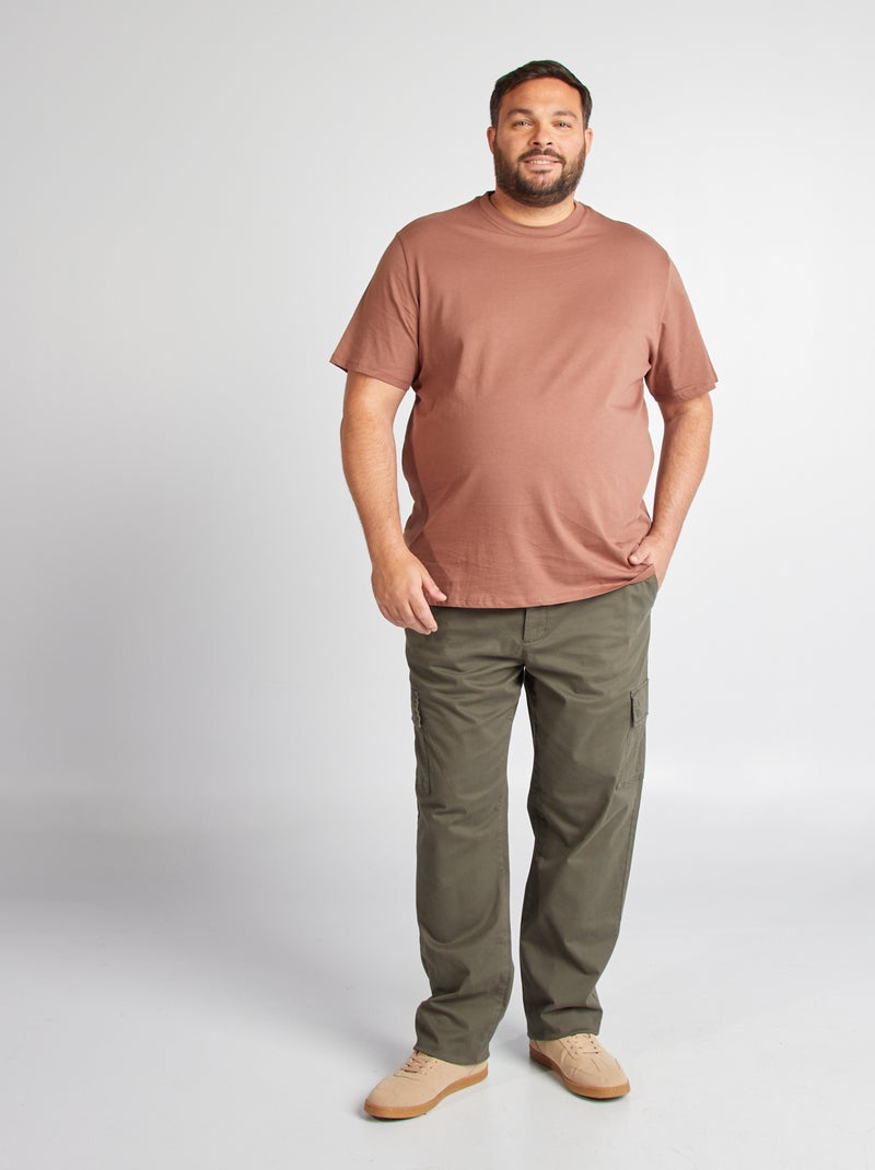 T-shirt puro cotone MARRONE - Kiabi