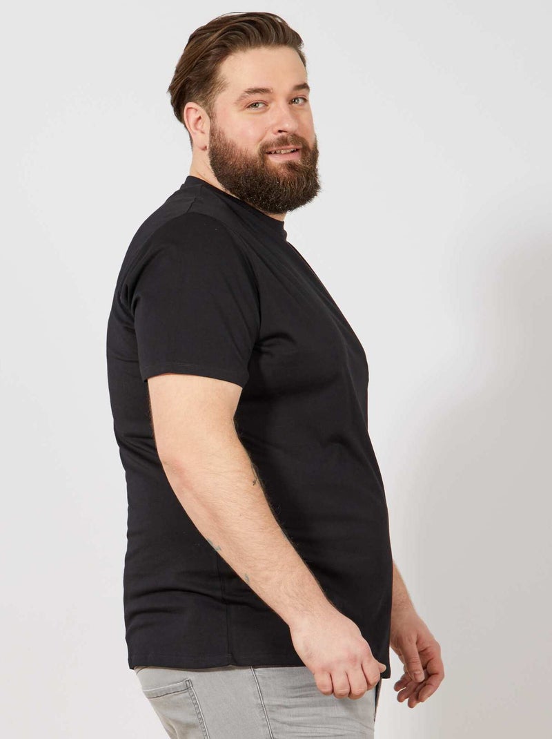 T-shirt puro cotone nero - Kiabi