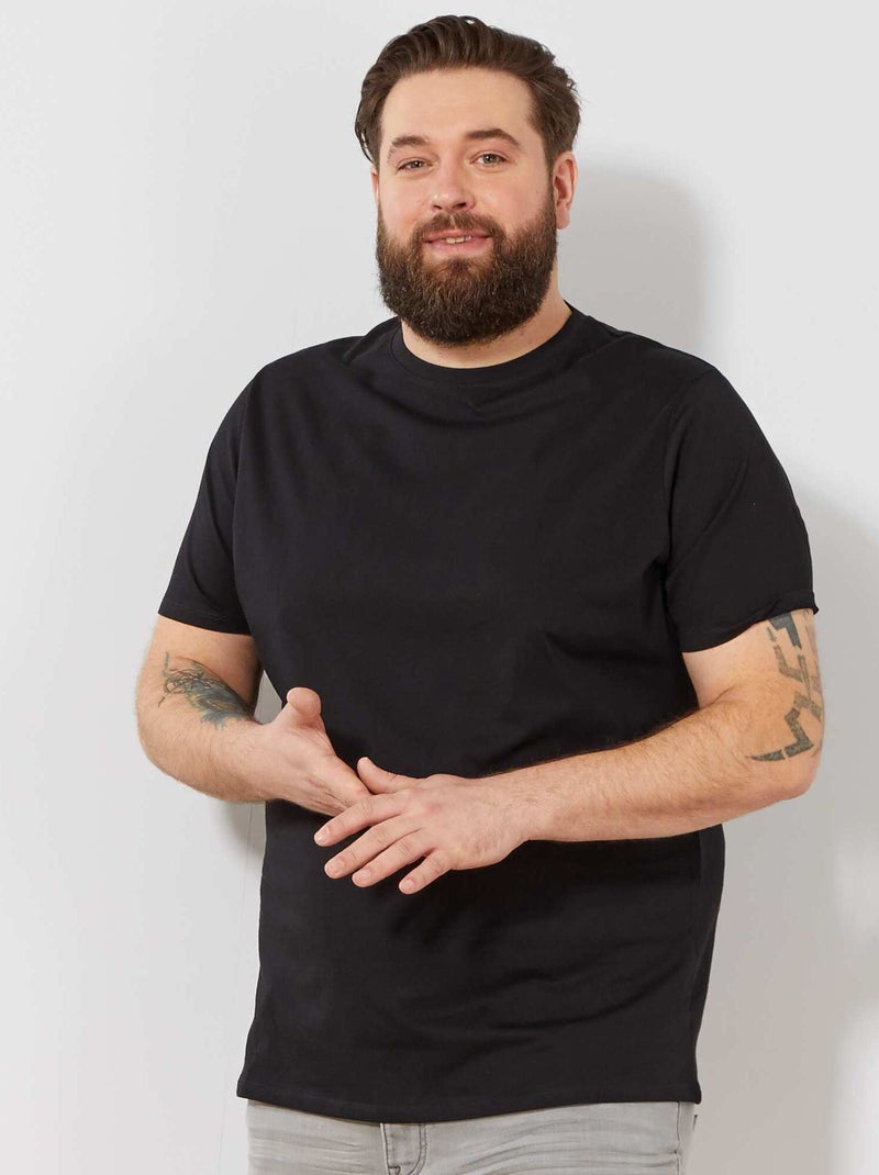 T-shirt puro cotone nero - Kiabi