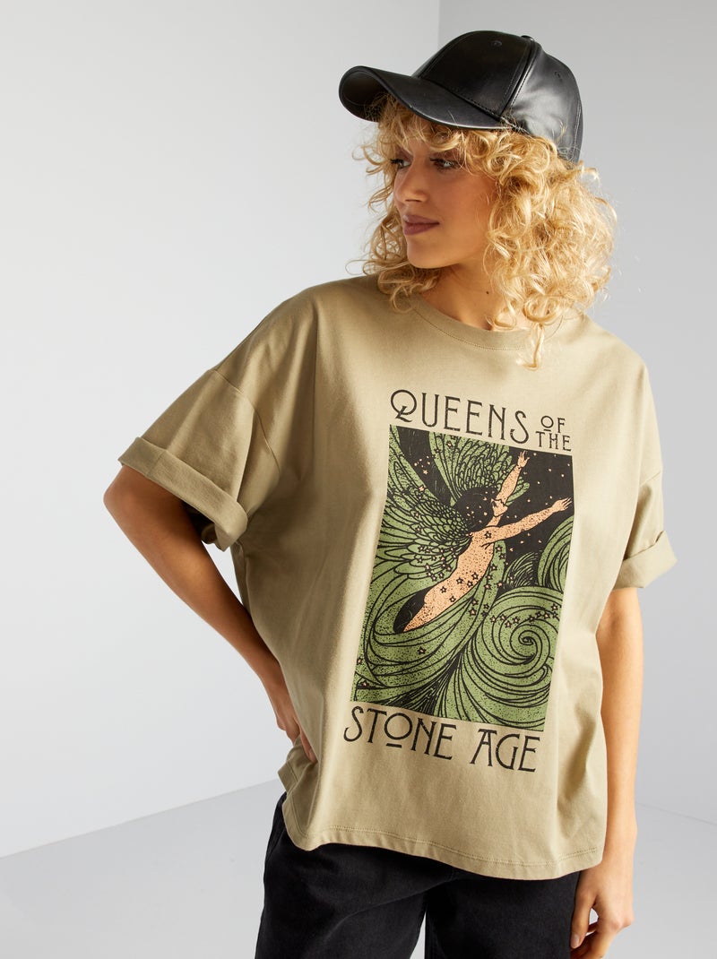 T-shirt 'Queens of the stone age' VERDE - Kiabi