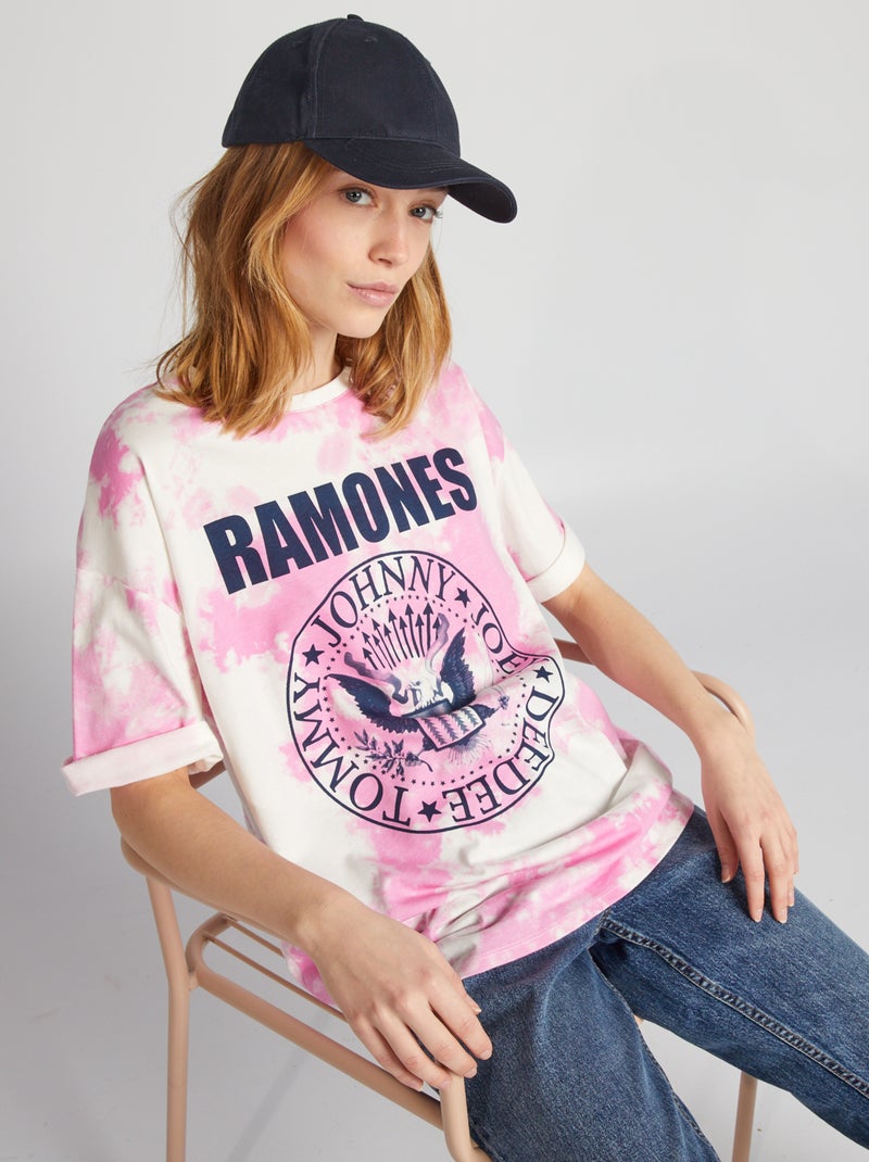 T-shirt 'Ramones' tie and dye ROSA - Kiabi