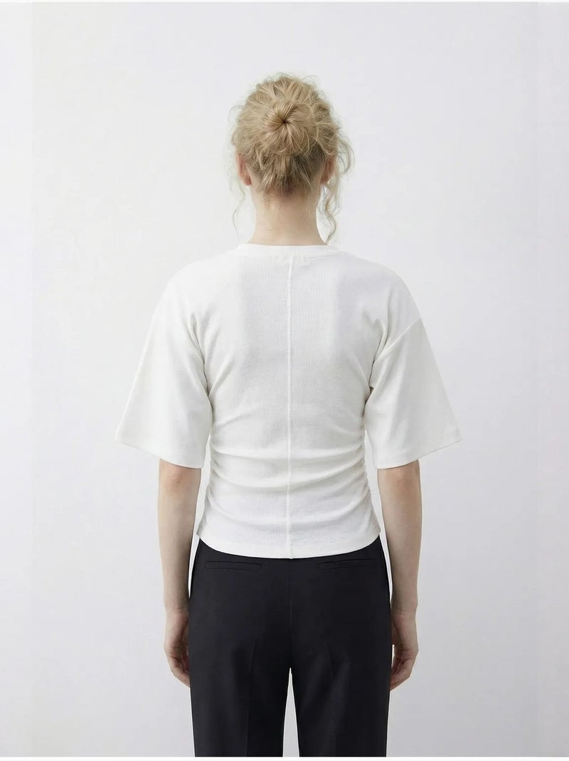 T-shirt regular fit con girocollo lucci Avorio - Kiabi