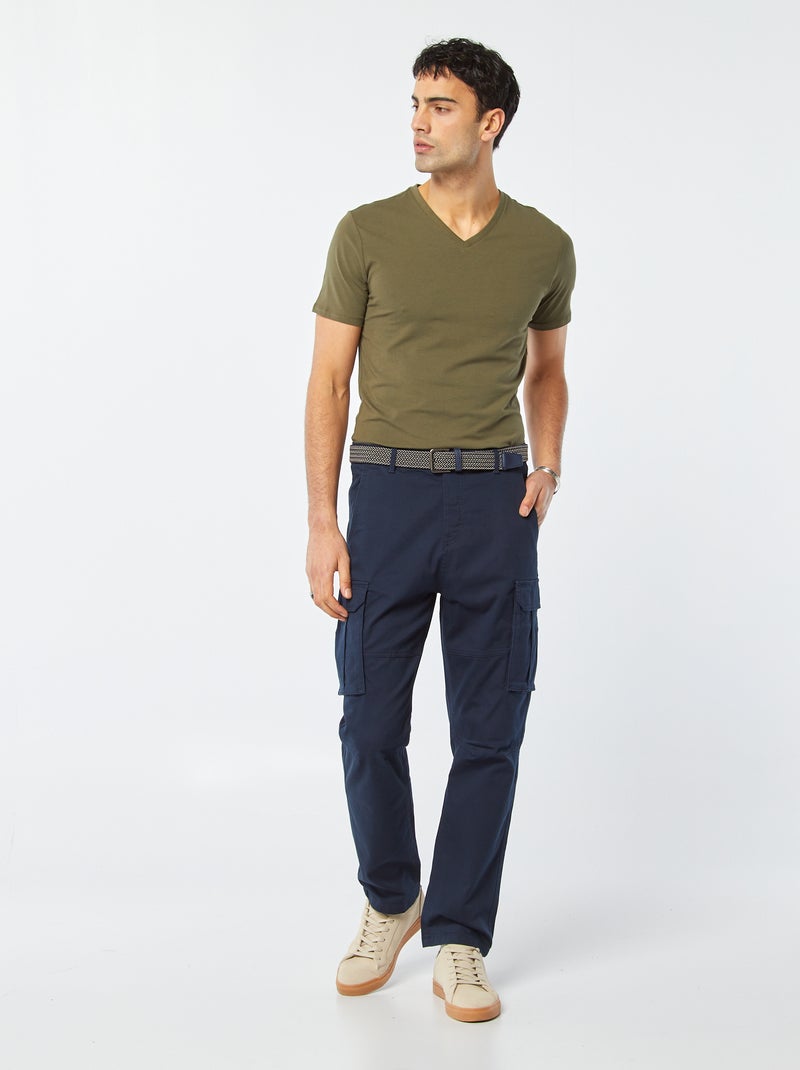 T-shirt regular stretch KAKI - Kiabi