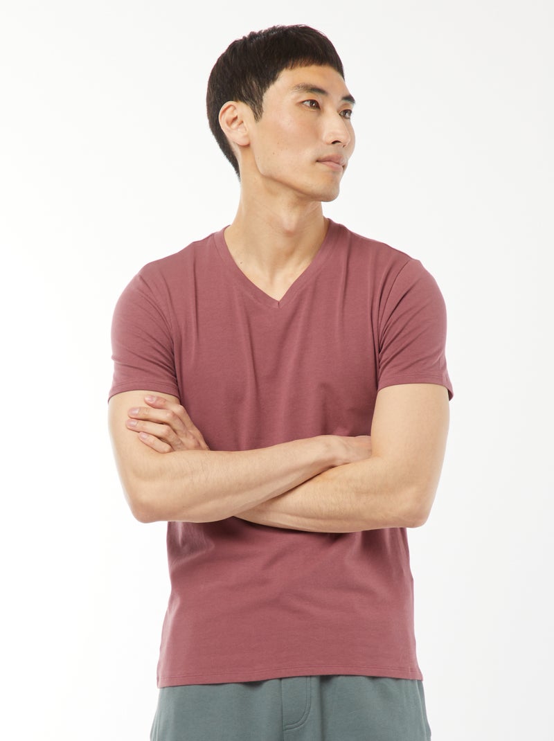 T-shirt regular stretch Rosa - Kiabi