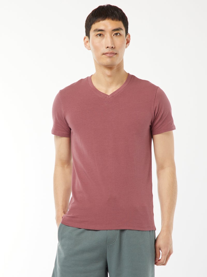 T-shirt regular stretch Rosa - Kiabi