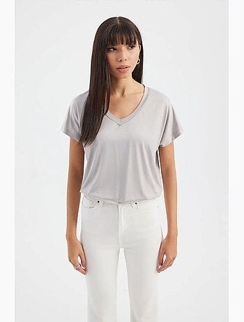 T-shirt relaxed con scollo a v e maniche corte hiccup