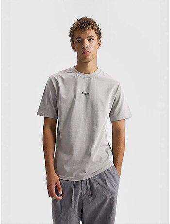 T-shirt relaxed fit con stampa logo e girocollo giesto