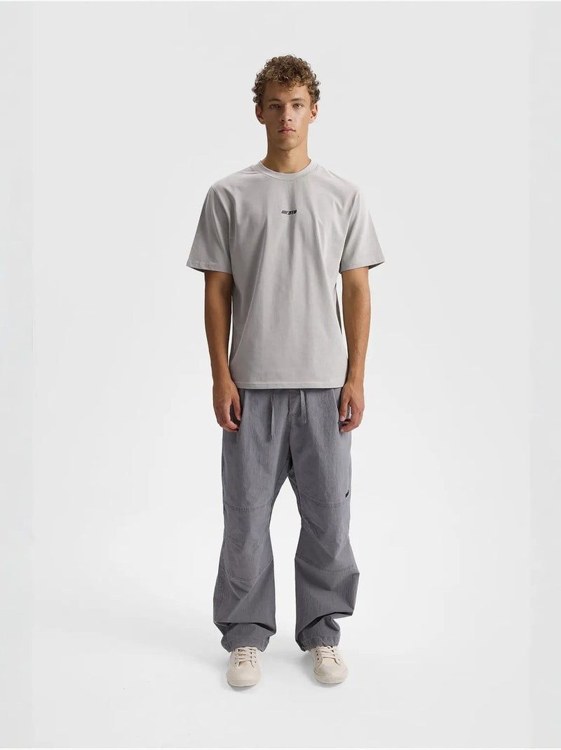T-shirt relaxed fit con stampa logo e girocollo giesto Grigio chiaro - Kiabi