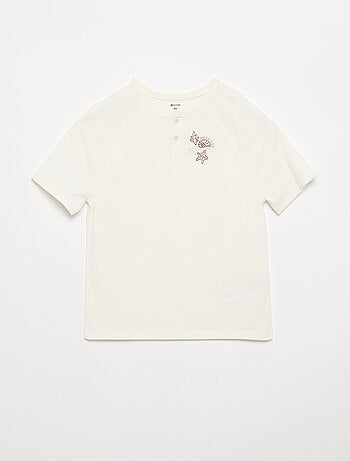 T-shirt ricamata a maniche corte