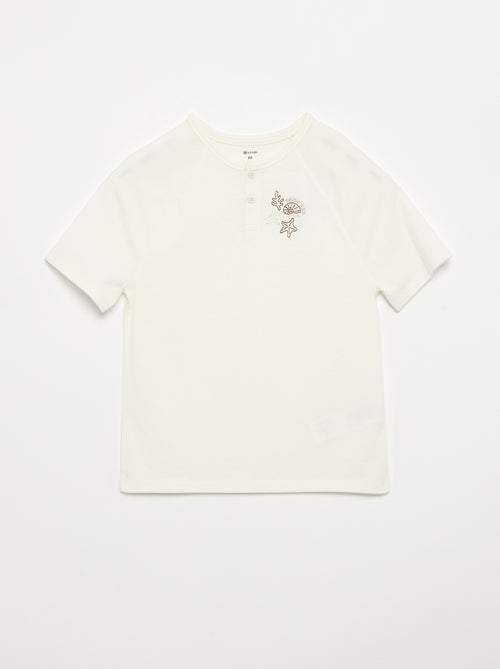 T-shirt ricamata a maniche corte - Kiabi