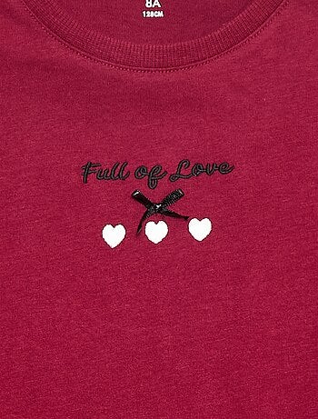 T-shirt ricamata a maniche lunghe