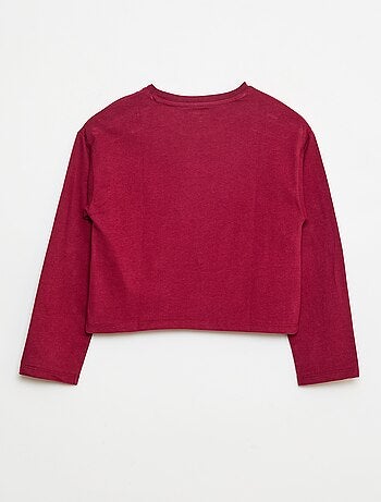T-shirt ricamata a maniche lunghe