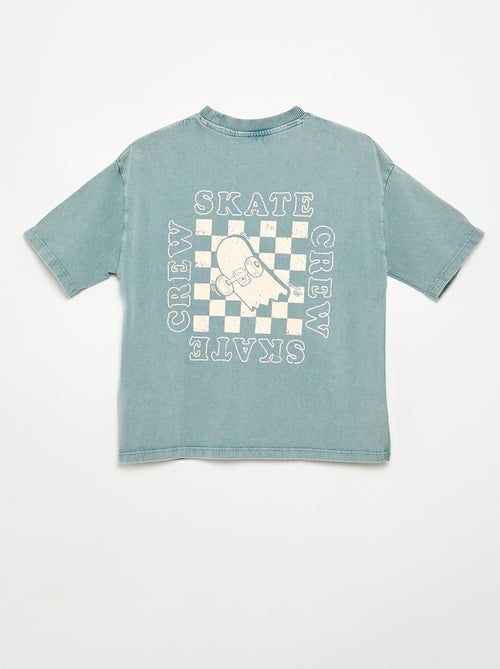 T-shirt ricamata e stampata a maniche corte - Kiabi T-shirt ricamata e stampata a maniche corte - Kiabi