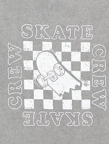 T-shirt ricamata e stampata a maniche corte
