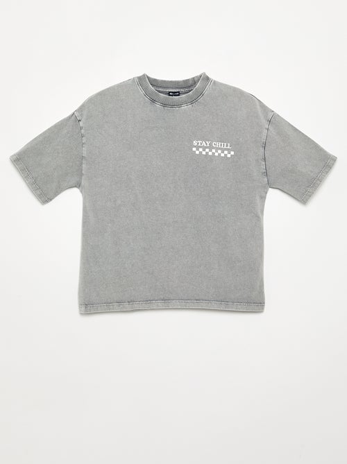 T-shirt ricamata e stampata a maniche corte - Kiabi T-shirt ricamata e stampata a maniche corte - Kiabi