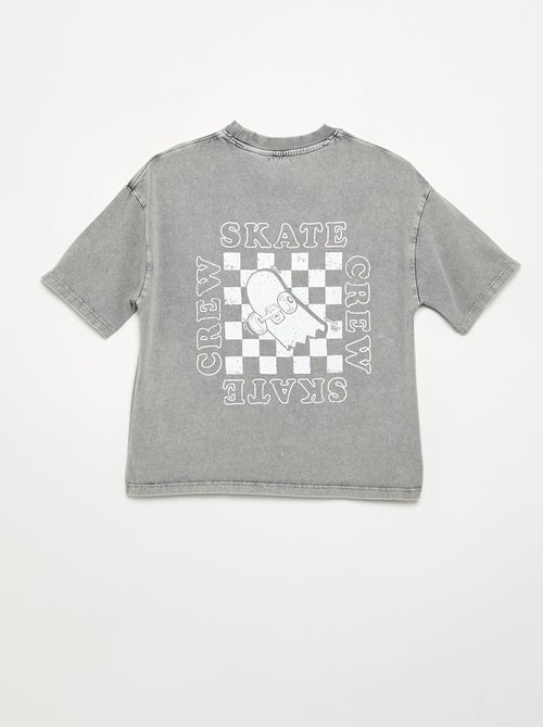 T-shirt ricamata e stampata a maniche corte - Kiabi T-shirt ricamata e stampata a maniche corte - Kiabi