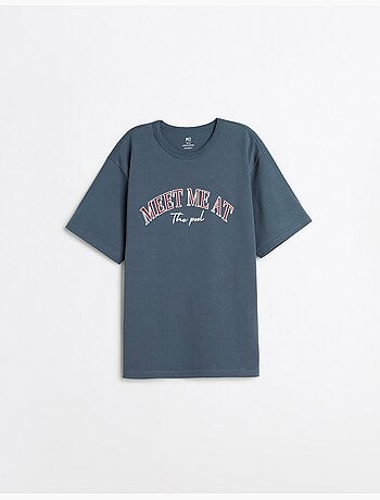 T-shirt ricamata in maglia pesante, MO Fashion