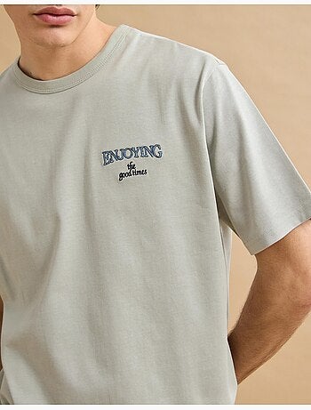 T-shirt ricamata in maglia pesante, MO Fashion