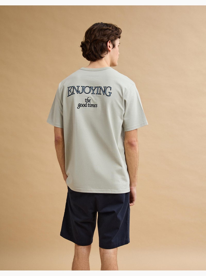 T-shirt ricamata in maglia pesante, MO Fashion Grigio - Kiabi