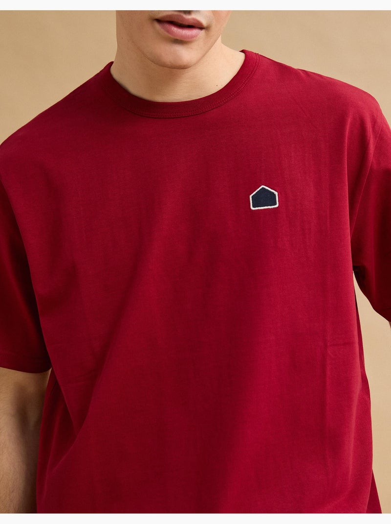 T-shirt ricamata in maglia pesante, MO Fashion Rosso - Kiabi