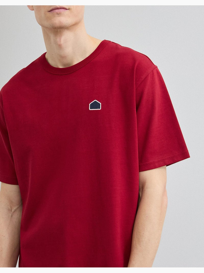 T-shirt ricamata in maglia pesante, MO Fashion Rosso - Kiabi