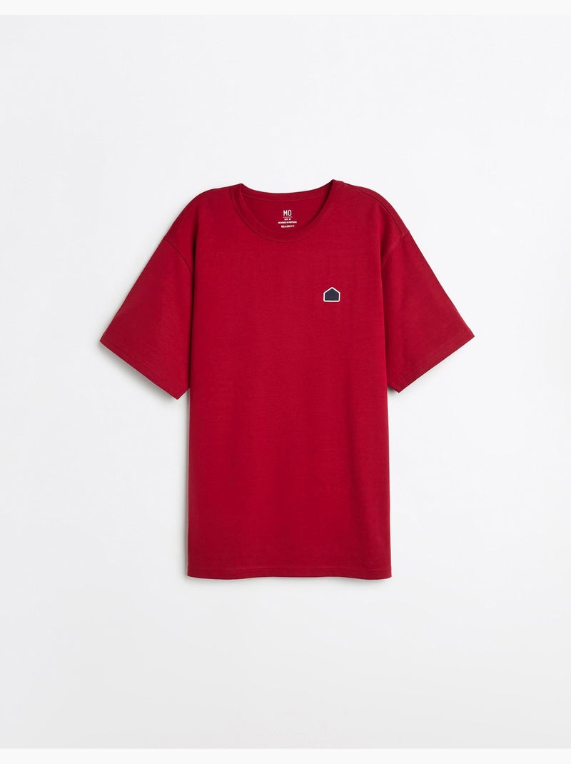 T-shirt ricamata in maglia pesante, MO Fashion Rosso - Kiabi