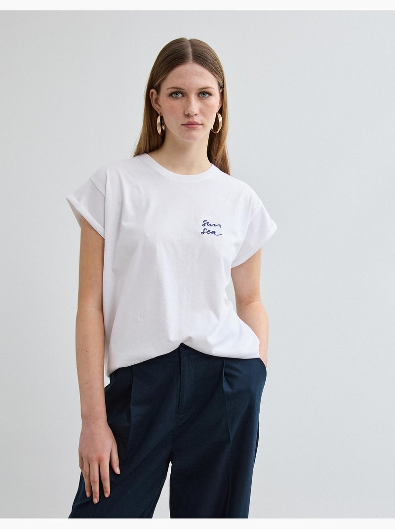 T-shirt ricamata, MO Fashion Bianco - Kiabi