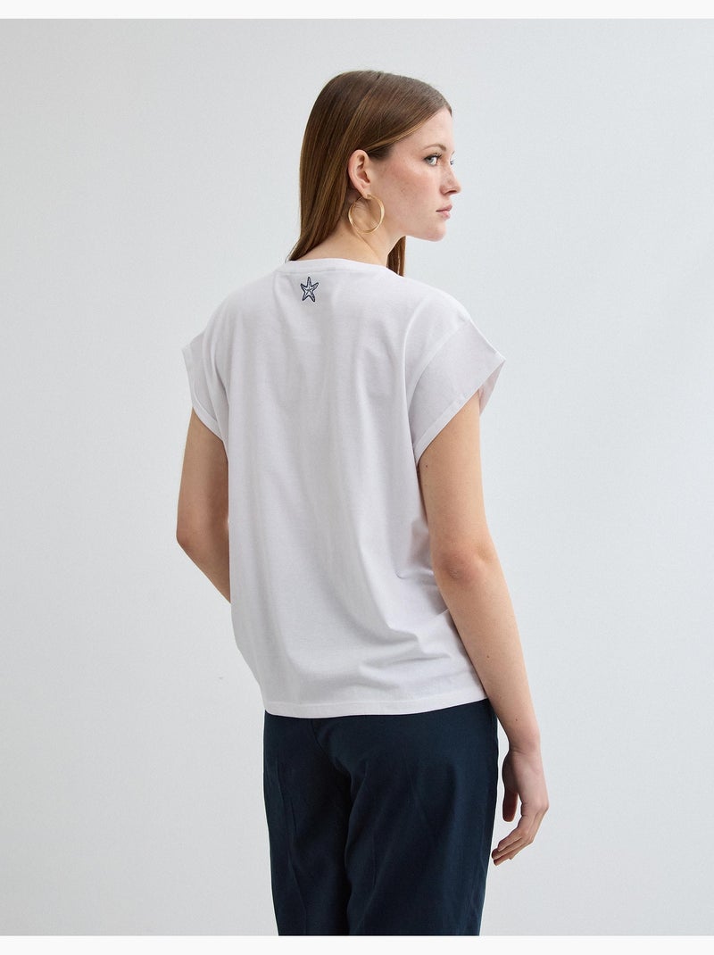 T-shirt ricamata, MO Fashion Bianco - Kiabi