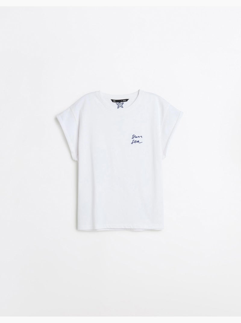 T-shirt ricamata, MO Fashion Bianco - Kiabi