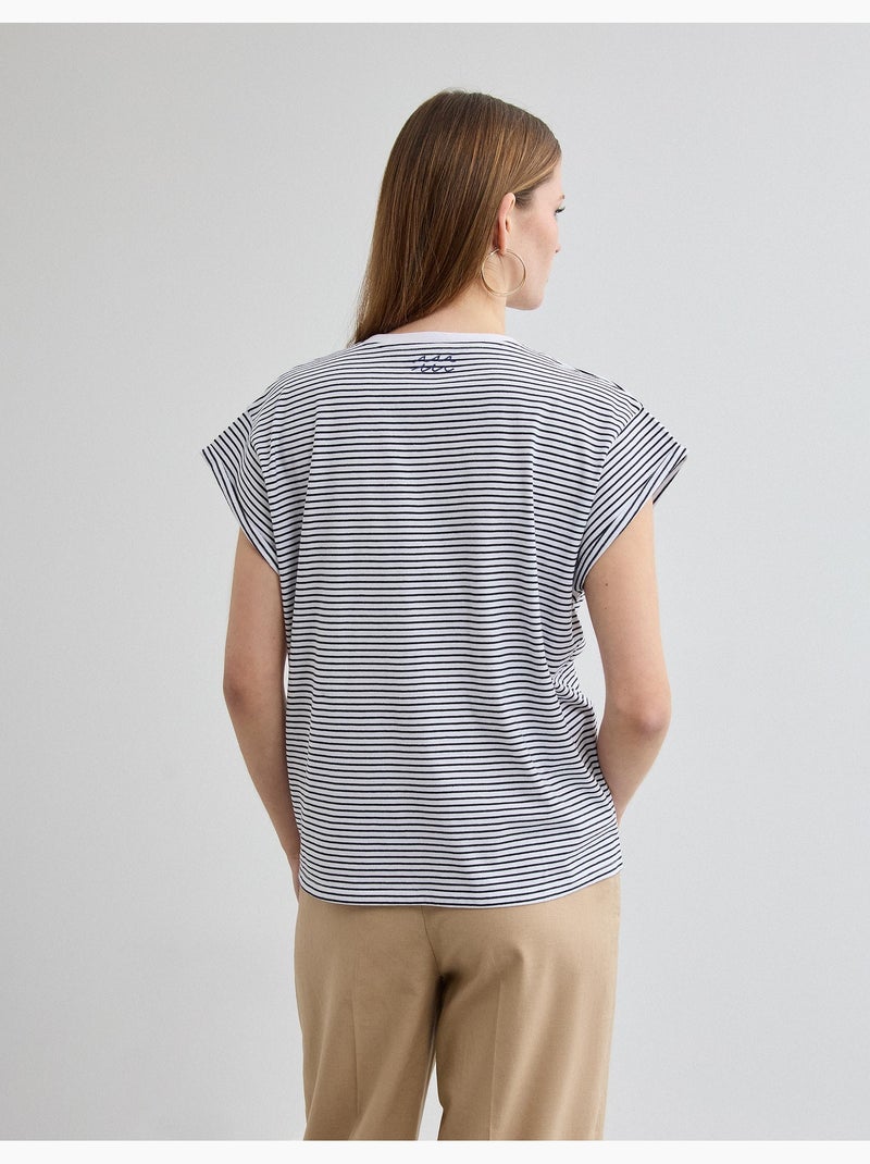 T-shirt ricamata, MO Fashion Blu - Kiabi
