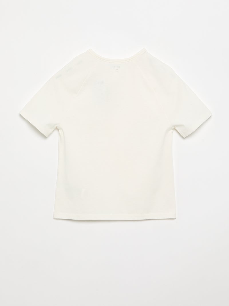 T-shirt ricamato a maniche corte Bianco - Kiabi