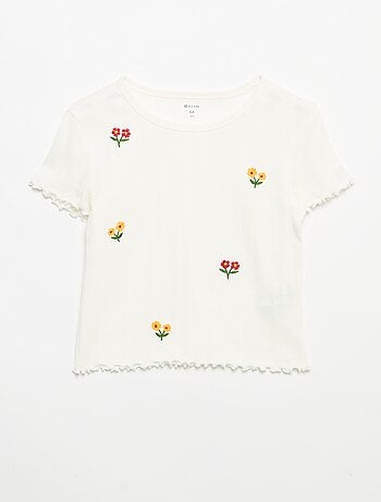 T-shirt ricamato a maniche corte