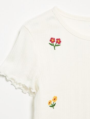 T-shirt ricamato a maniche corte