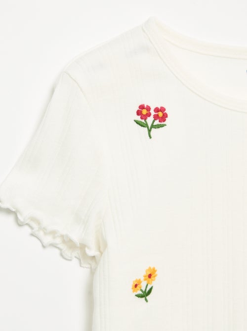 T-shirt ricamato a maniche corte - Kiabi