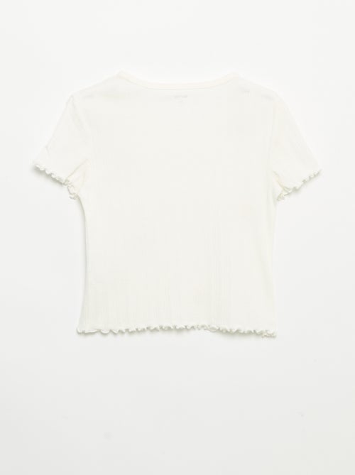 T-shirt ricamato a maniche corte - Kiabi