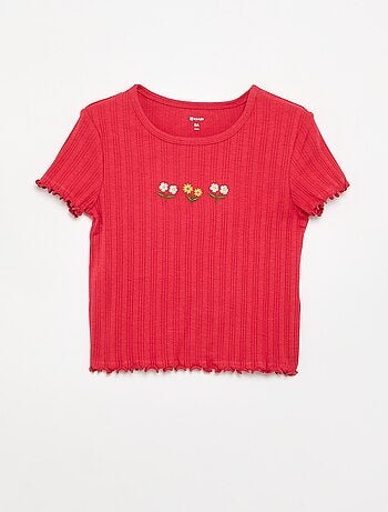 T-shirt ricamato a maniche corte