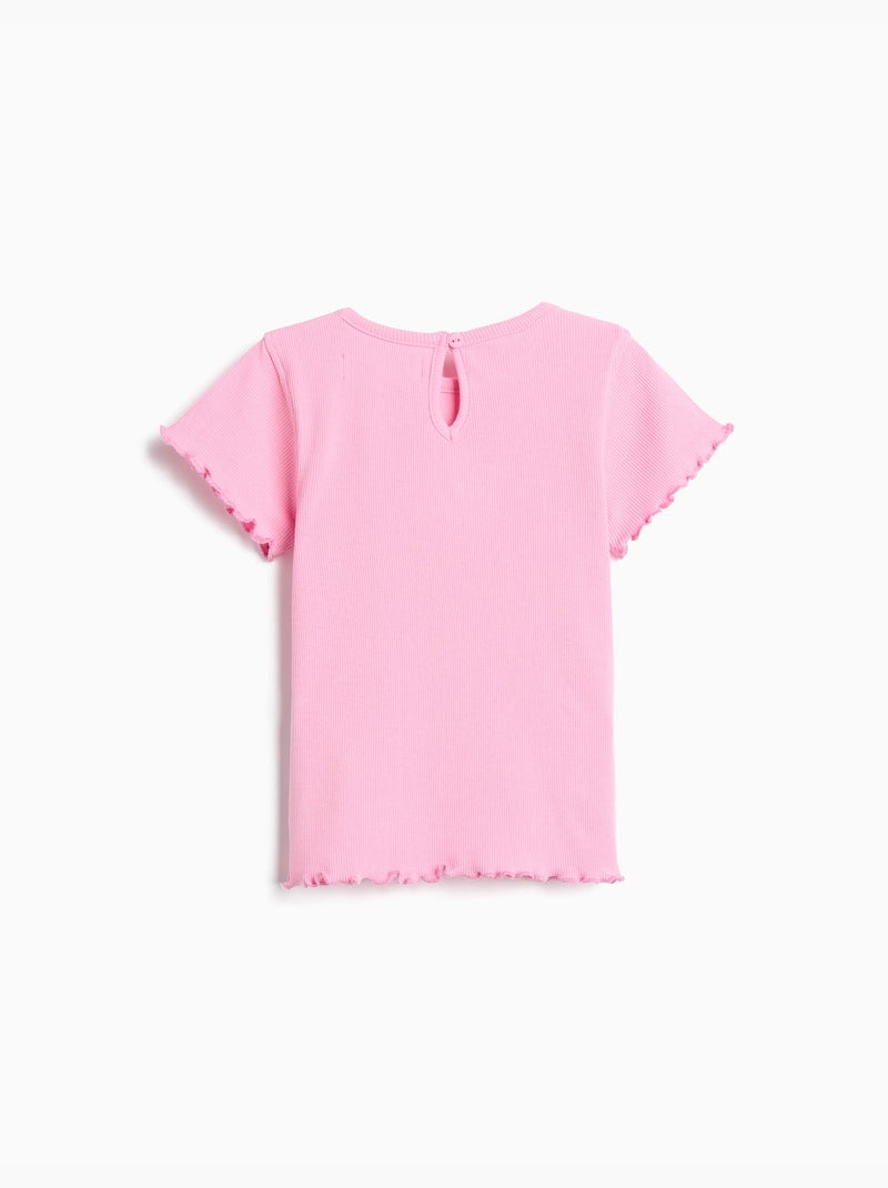 T-shirt ricamo floreale, MO Fashion Rosa - Kiabi